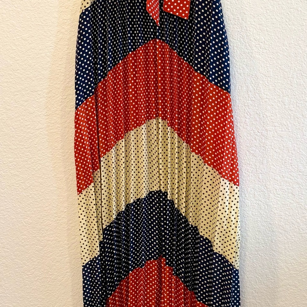 Anthropologie A-line Maxi Dress in Blue and Red